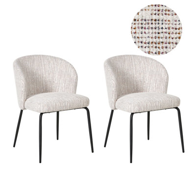 B&Q -  Set Of 2 Dining Chairs Zana Fabric Multicolour