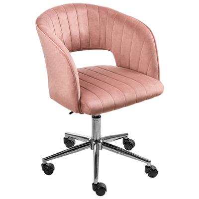 B&Q -  Desk Chair Katonah Velvet Pink