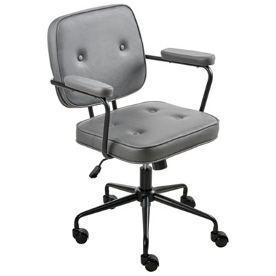B&Q -  Industrial Desk Chair Pawnee Velvet Grey