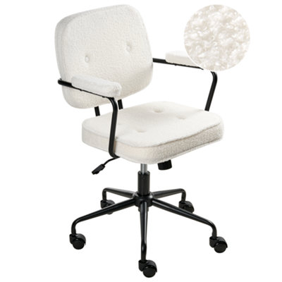 Beliani Desk Chair Pawnee Boucle Off-White from B&Q