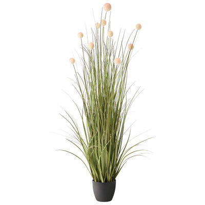 Beliani Artificial Plant Pompom Grass 120 Cm Green from B&Q
