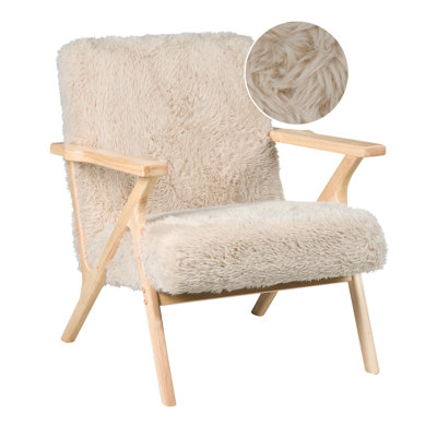 Beliani Armchair Kisa Faux Fur Light Beige from B&Q