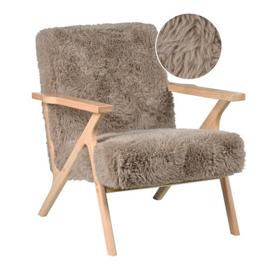Beliani  Armchair Kisa Faux Fur Taupe from B&Q