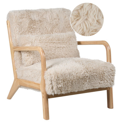 Beliani Armchair Skovde Faux Fur Light Beige from B&Q