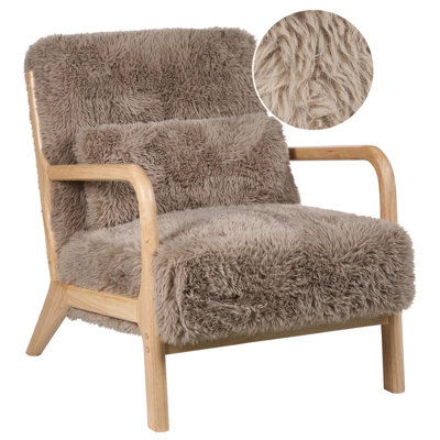 Beliani Armchair Skovde Faux Fur Taupe from B&Q