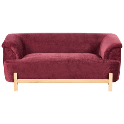 Beliani Sofa 2 Seater Alnor Chenille Burgundy from B&Q