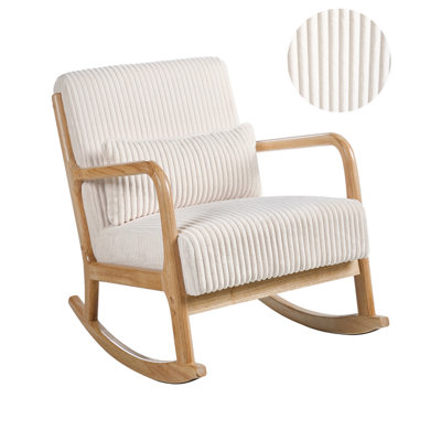Beliani Rocking Chair Sorsele Corduroy White from B&Q