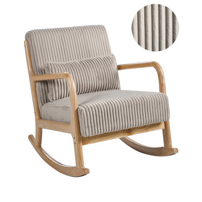 Beliani Rocking Chair Sorsele Corduroy Beige from B&Q