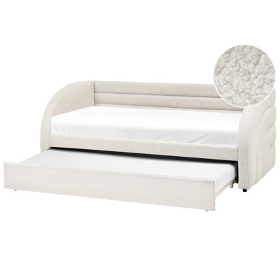 B&Q -  Trundle Bed Boucle Albiac 90 X 200 Cm (Eu Single) White