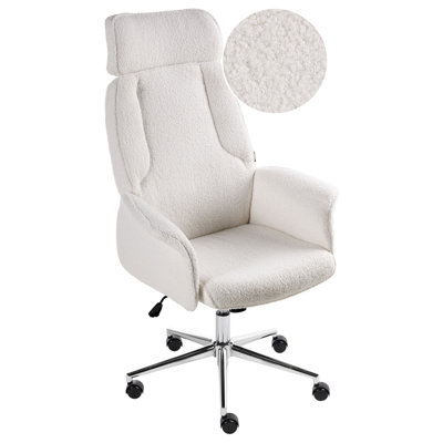 B&Q -  Office Chair Pilot Boucle Off-White
