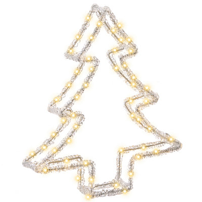 Beliani Outdoor Decoration Led Olboan Christmas Tree 34 Cm White from B&Q