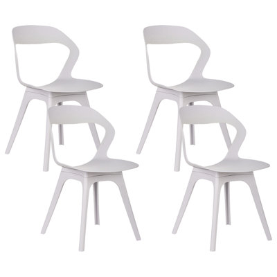 Beliani Set Of 4 Garden Chairs Lachania Taupe