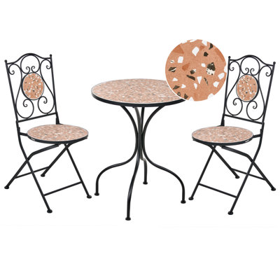 Beliani Bistro Set Folding Adrano Metal Black from B&Q