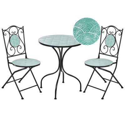 B&Q -  Bistro Set Folding Anapo Metal Black