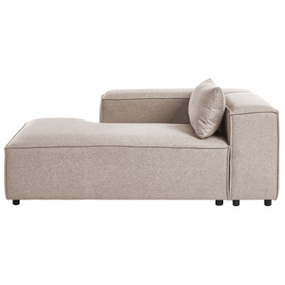 Beliani Right-Hand Chaise Longue Brande Fabric Light Brown from B&Q