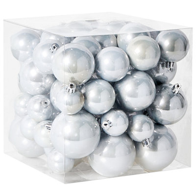 B&Q -  Set Of 60 Baubles Tinnsja Silver