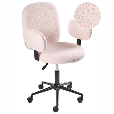 B&Q -  Desk Chair Moraga Boucle Pastel Pink