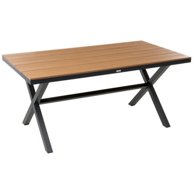 B&Q -  Garden Dining Table Tiano 160 Cm 90 Cm Metal Black
