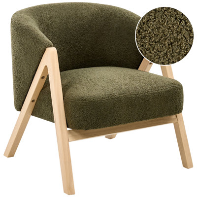 Beliani Dark/Green Armchair Skei Boucle