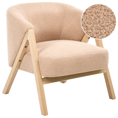 Beliani Minimalist Armchair Skei Boucle Beige from B&Q