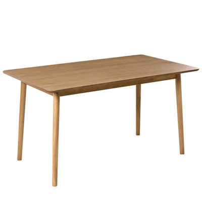 Beliani Dining Table Elvyn Light Oak 140 Cm 80 Cm from B&Q