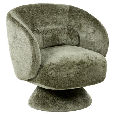 Beliani Swivel Armchair Lieksa Chenille Green from B&Q