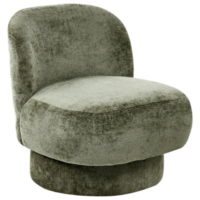 Beliani Swivel Armchair Aylo Chenille Green from B&Q
