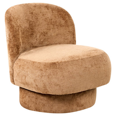 Beliani Swivel Armchair Aylo Chenille Golden Brown from B&Q