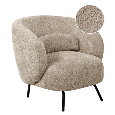 Beliani Minimalist Armchair Makela Boucle Taupe from B&Q
