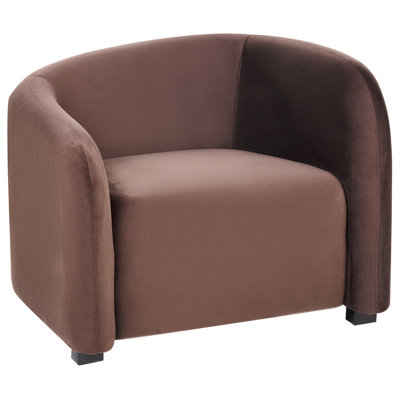 Beliani Armchair Veltada Velvet Dark Brown from B&Q