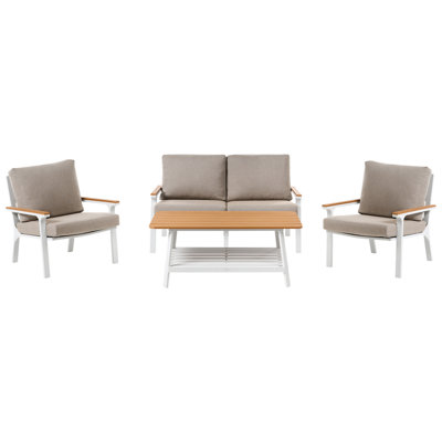 B&Q -  Garden Lounge Set With Table 4 Seater Orero Taupe