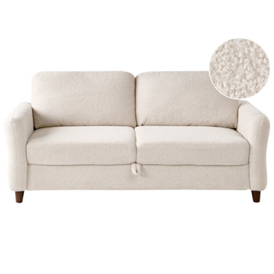 Beliani Sofa 3 Seater Mare Boucle Beige from B&Q