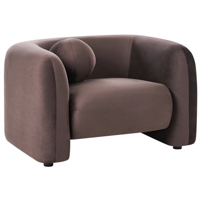 Beliani Armchair Leiren Velvet Dark Brown from B&Q