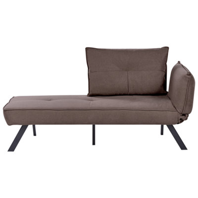 Beliani Right-Hand Chaise Longue Rocamadour Fabric Brown from B&Q