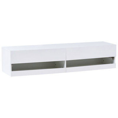 Beliani Tv Stand With Led Edmonton White from B&Q