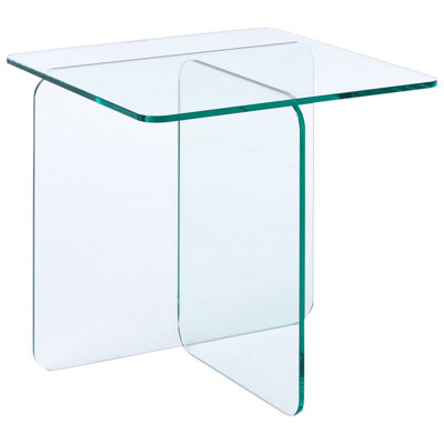 Beliani Side Table Amisk Tempered Glass Transparent from B&Q