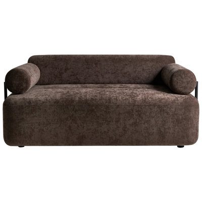 Beliani Sofa 2 Seater Elva Chenille Dark Brown from B&Q