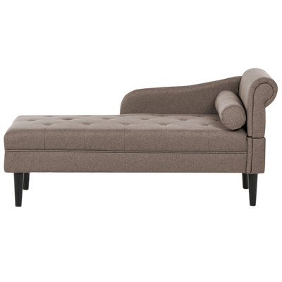 Beliani Right-Hand Chaise Longue Yvoire Fabric Taupe from B&Q