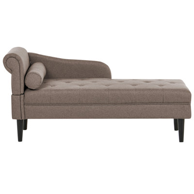 Beliani Left-Hand Chaise Longue Yvoire Fabric Taupe from B&Q
