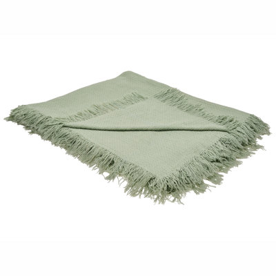 B&Q -  Bedspread Yerbent Cotton 200 X 220 Cm Green