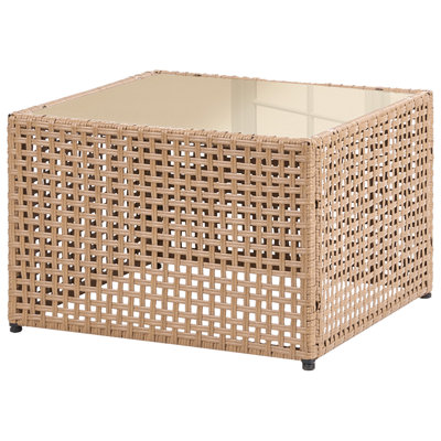 B&Q -  Garden Coffee Table Omegana 66 Cm 66 Cm Pe Rattan Beige
