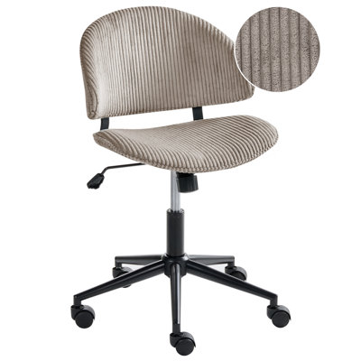 Beliani Office Chair Kiana Corduroy Taupe from B&Q