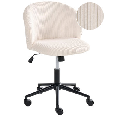 B&Q -  Office Chair Miles Corduroy Off-White