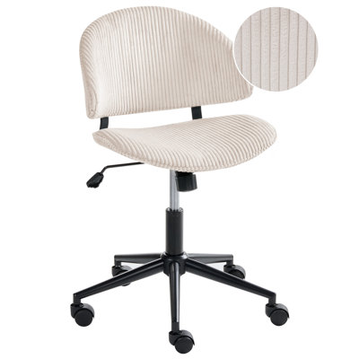 B&Q -  Office Chair Kiana Corduroy Off-White
