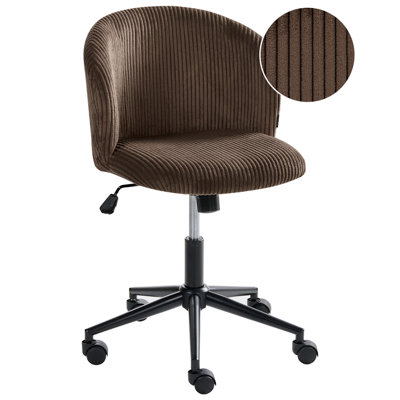 B&Q -  Office Chair Miles Corduroy Dark Brown