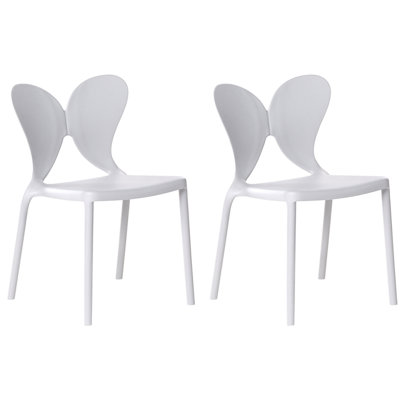 Beliani Set Of 2 Garden Chairs Larissa Light Grey