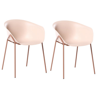 Beliani Set Of 2 Garden Chairs Meteora Synthetic Material Beige from B&Q