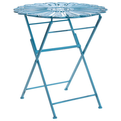 Beliani Bistro Table Pavia 71 Cm 71 Cm Metal Blue from B&Q