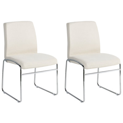 B&Q -  Set Of 2 Dining Chairs Lecco Fabric Light Beige