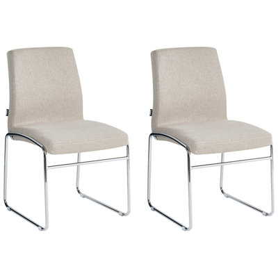 B&Q -  Set Of 2 Dining Chairs Lecco Fabric Beige